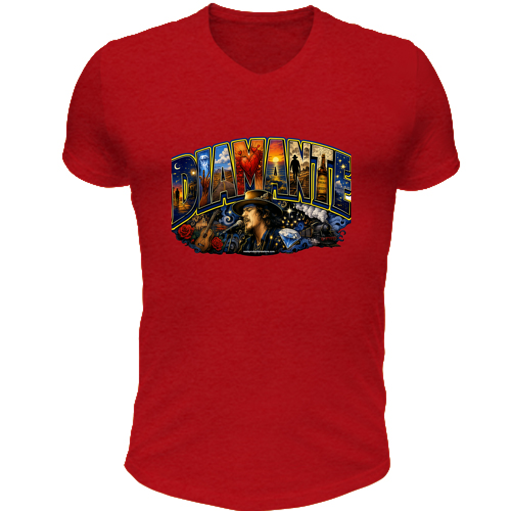 T-Shirt Unisex Scollo V linea Diamante Zucchero