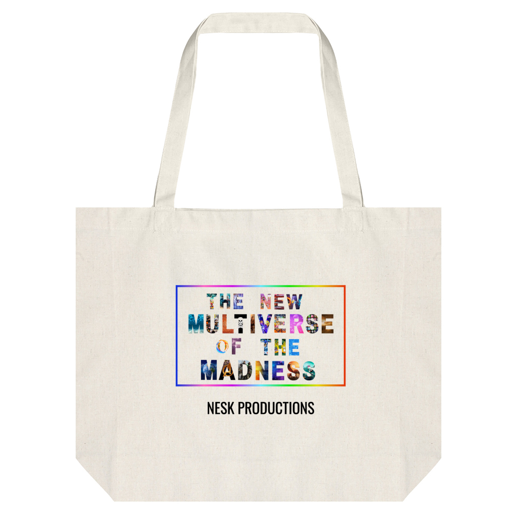 Tote Bag Canapa T-Shirt of Multiverse a Sfondo Bianco