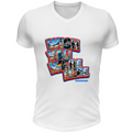 T-Shirt Unisex Scollo V linea wish you were here A