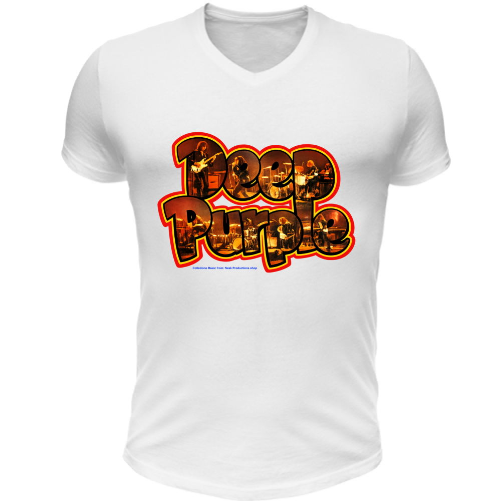 T-Shirt Unisex Scollo V linea Deep Purple