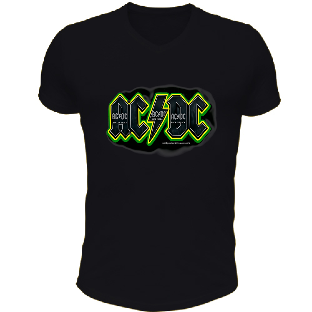 T-Shirt Unisex Scollo V linea AC/DC   A