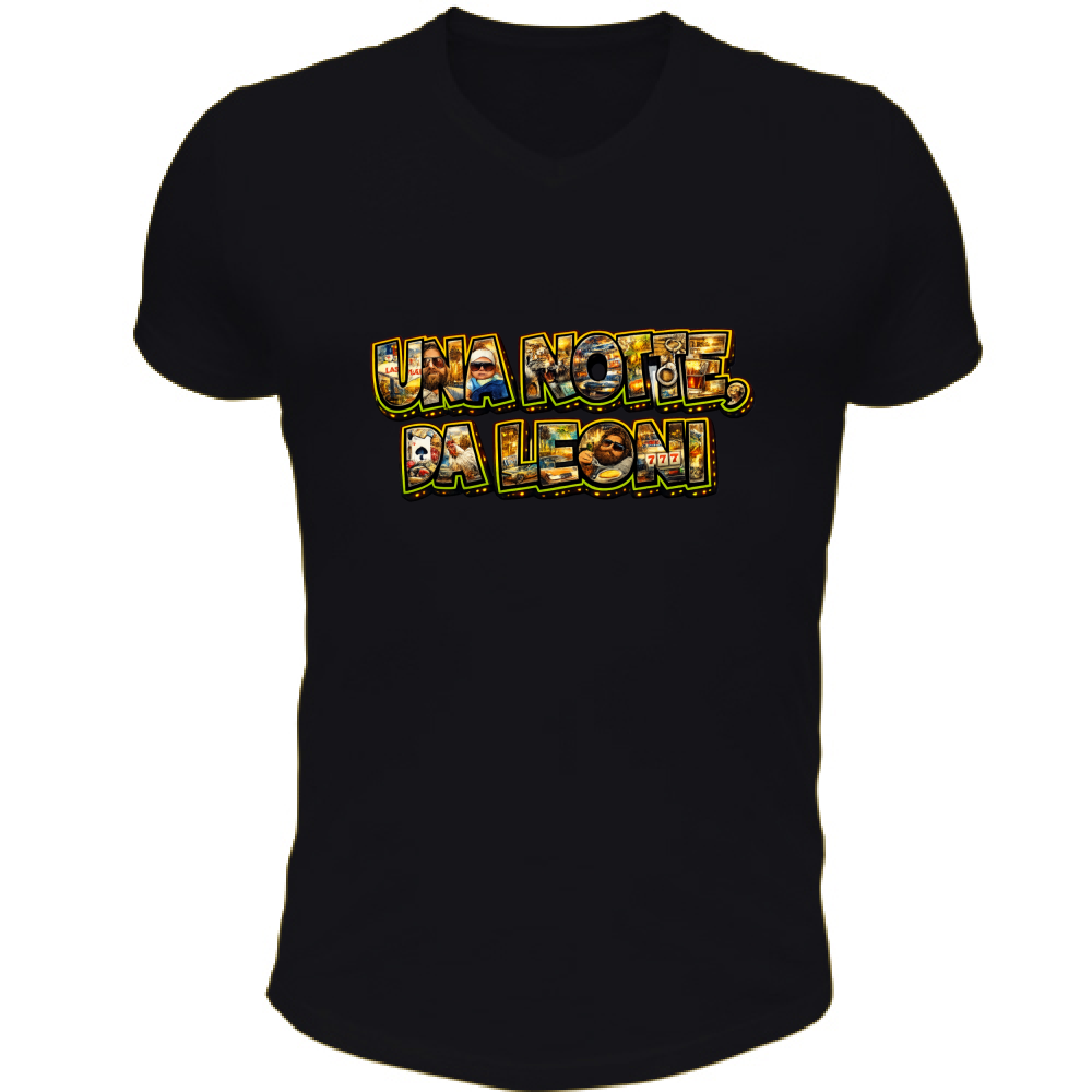 T-Shirt Unisex Scollo V Maglietta una Notte da Leoni