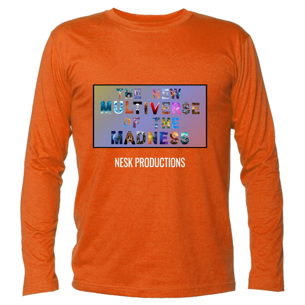 T-Shirt Unisex Manica Lunga T-Shirt del Multiverso con Sfondo a Colori