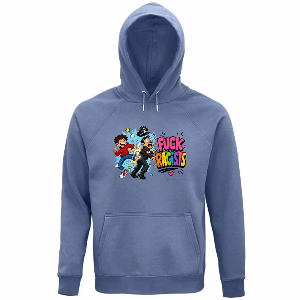 Felpa Organica Unisex Cappuccio linea fuckracists