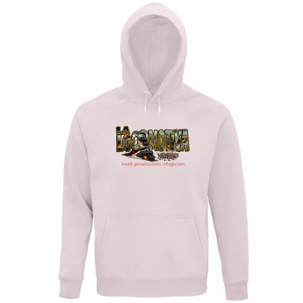 Felpa Organica Unisex Cappuccio linea la locomotiva