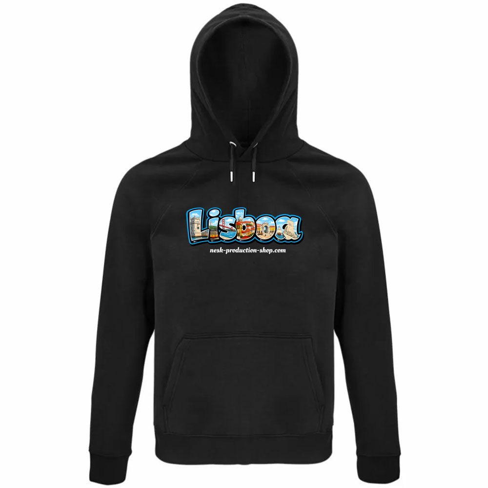 Felpa Organica Unisex Cappuccio linea lisboa