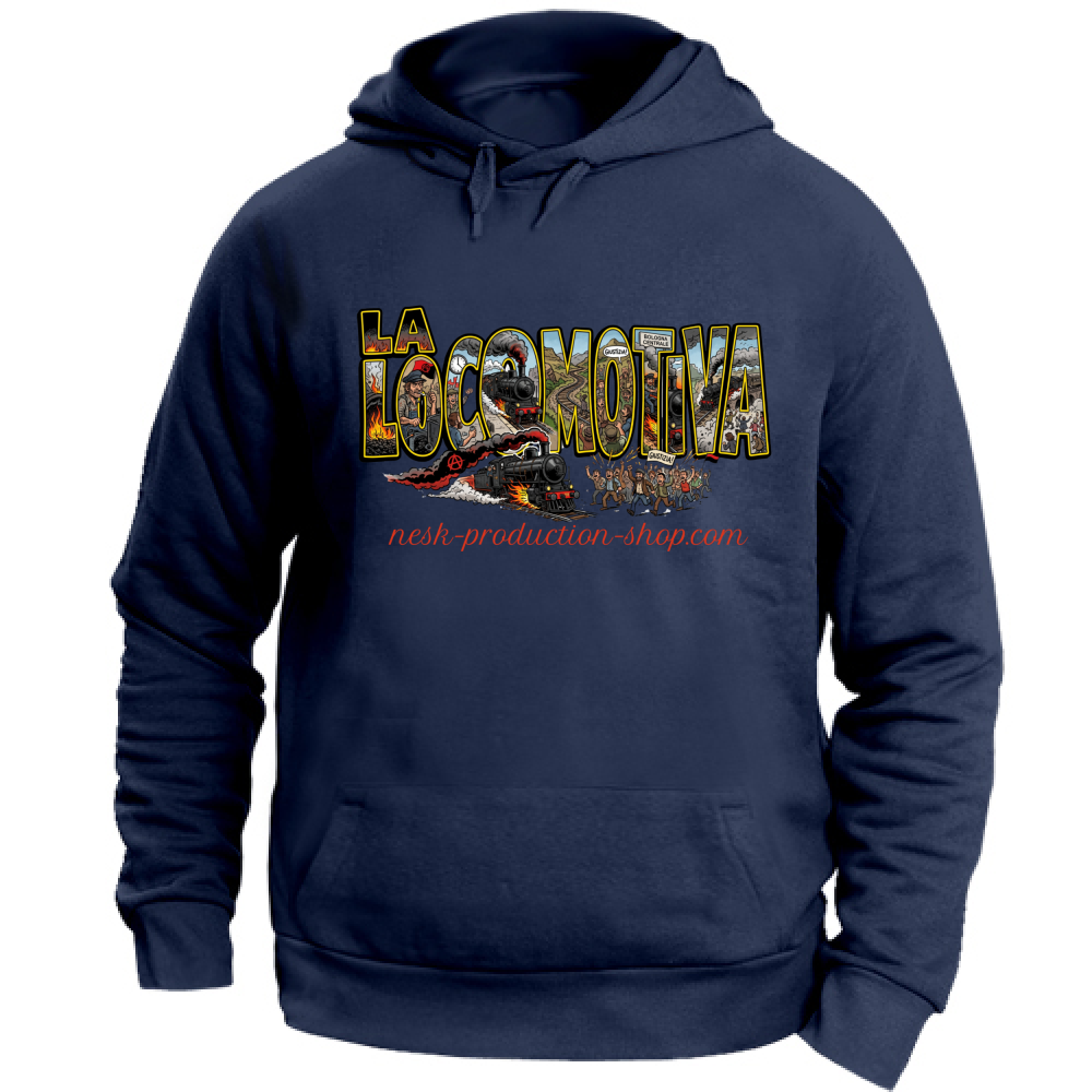 Felpa con Cappuccio Unisex Large linea la locomotiva
