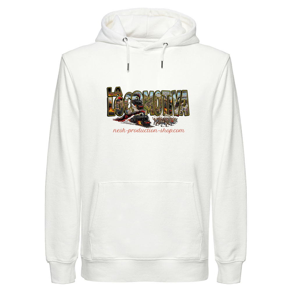 Felpa Cappuccio Unisex Canapa linea la locomotiva