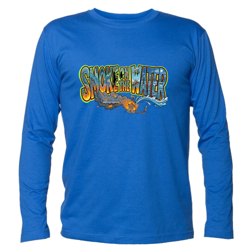 T-Shirt Unisex Manica Lunga linea smoke on the water A