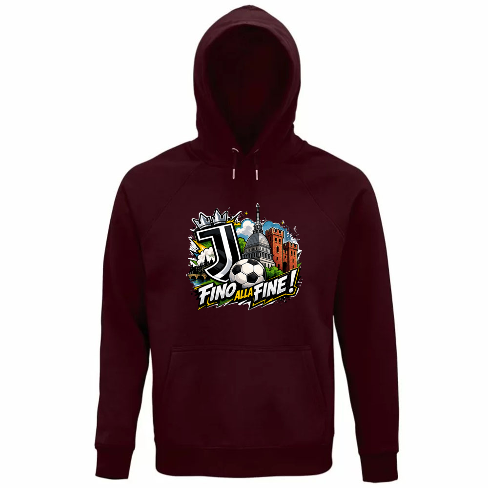 Felpa Organica Unisex Cappuccio linea Juve fino alla fine