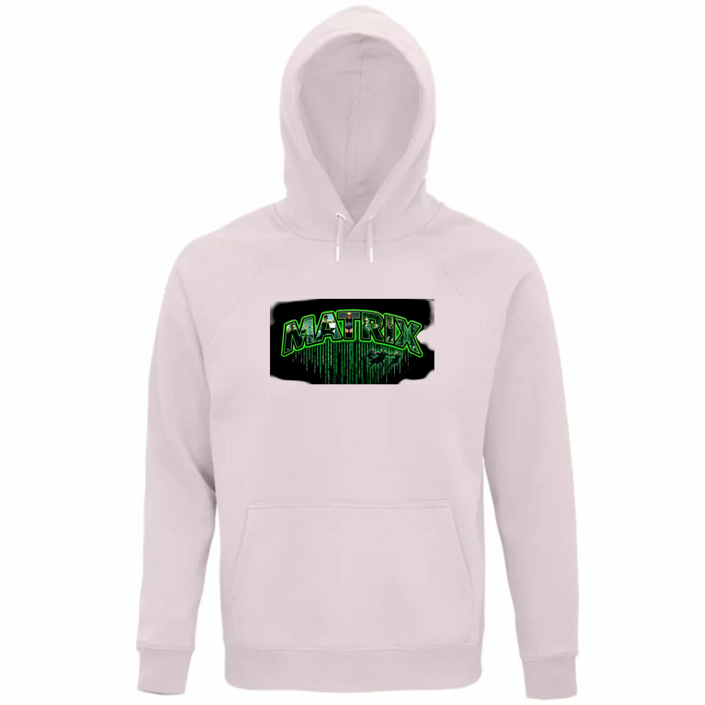 Felpa Organica Unisex Cappuccio linea matrix A
