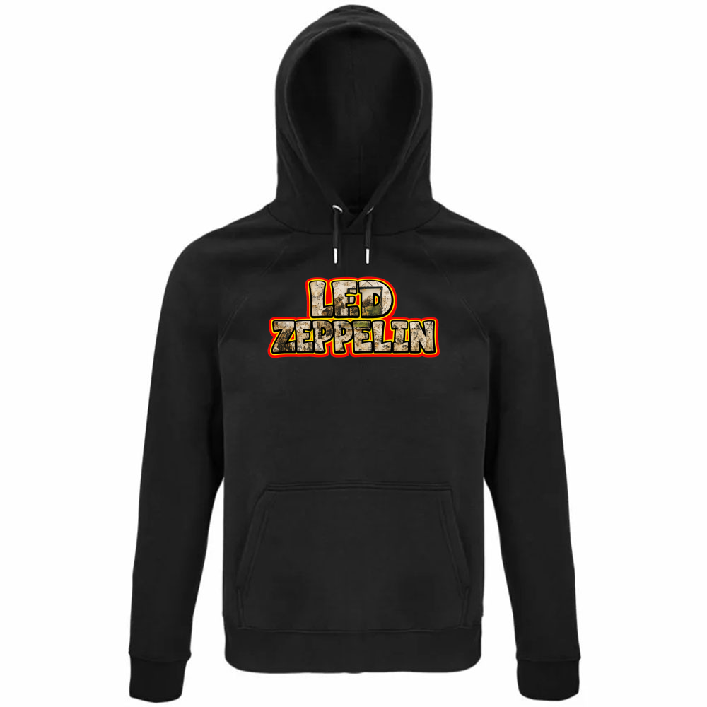 Felpa Organica Unisex Cappuccio linea led zeppelin