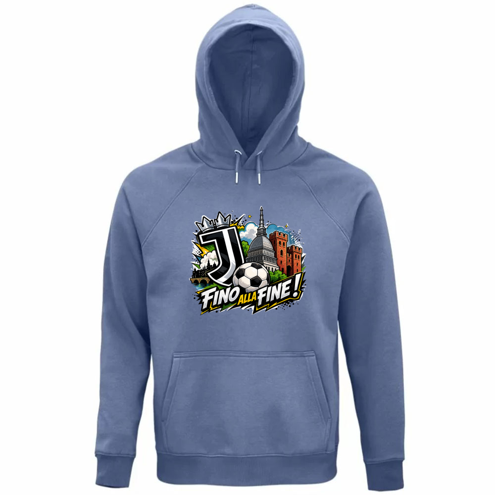 Felpa Organica Unisex Cappuccio linea Juve fino alla fine