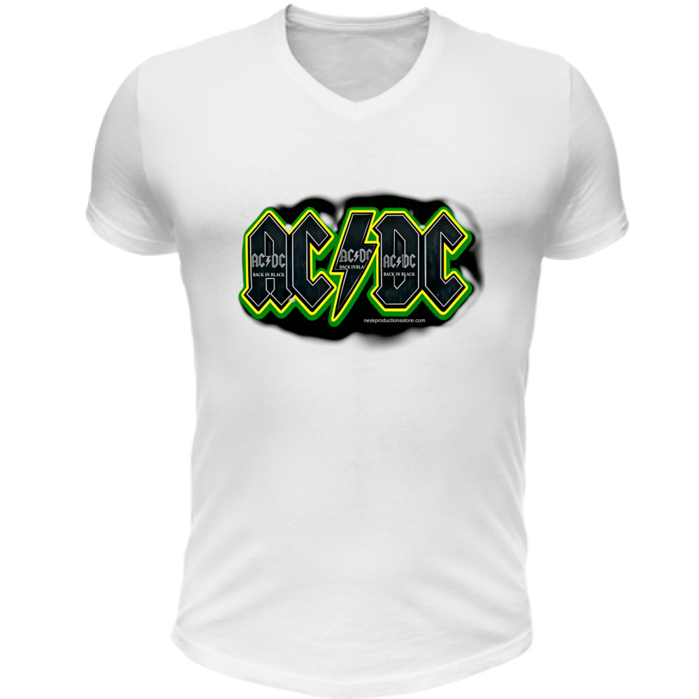 T-Shirt Unisex Scollo V linea AC/DC   A