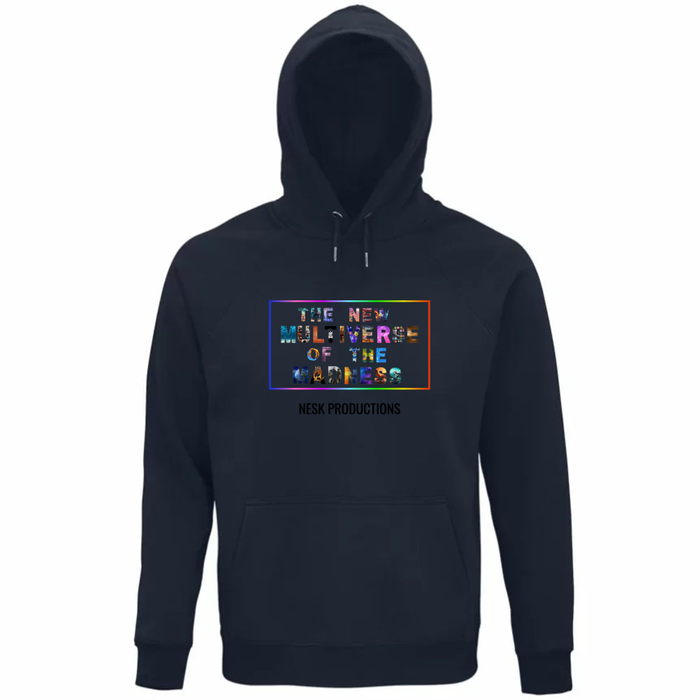 Felpa Organica Unisex Cappuccio T-Shirt of Multiverse a Sfondo Bianco