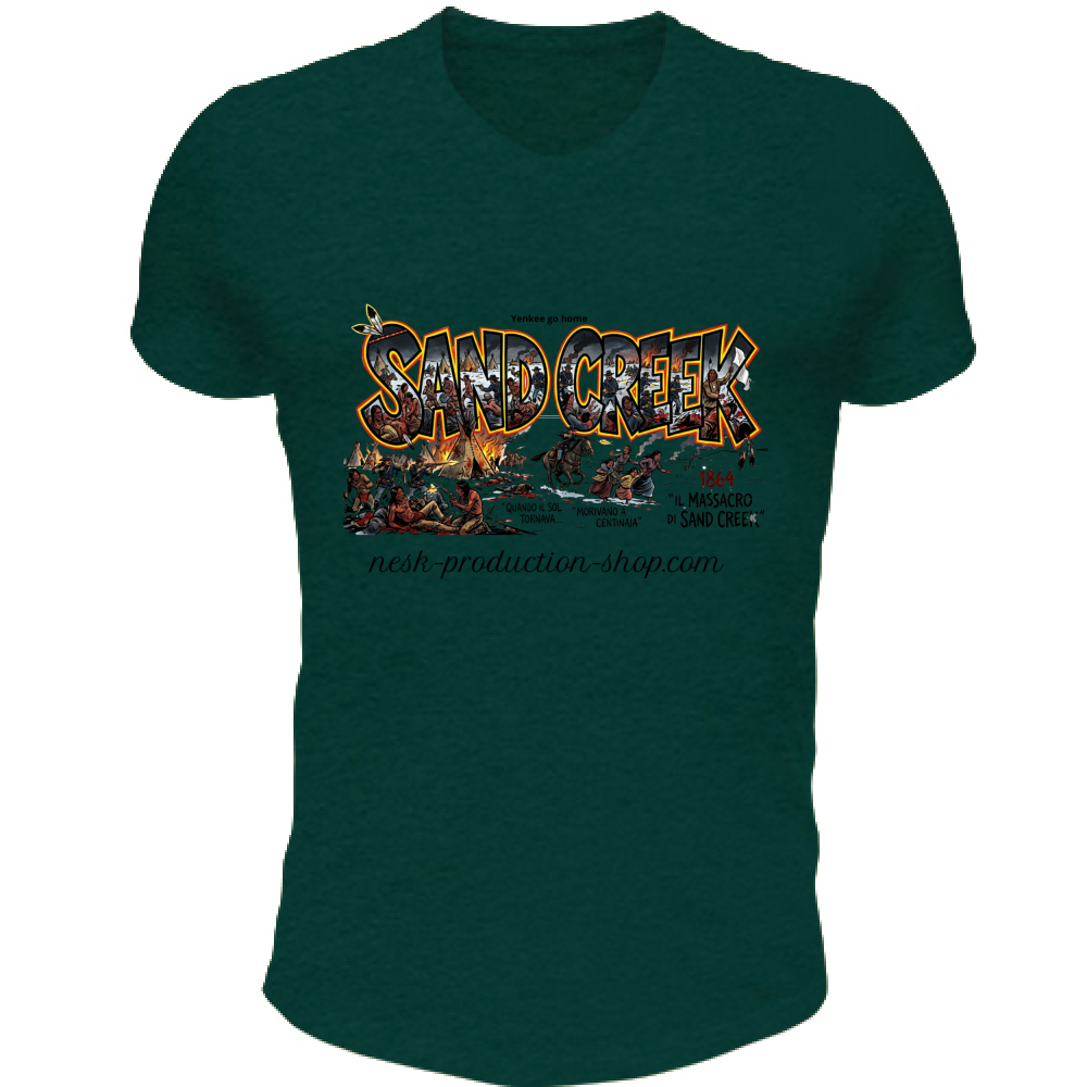 T-Shirt Unisex Scollo V linea sand creek