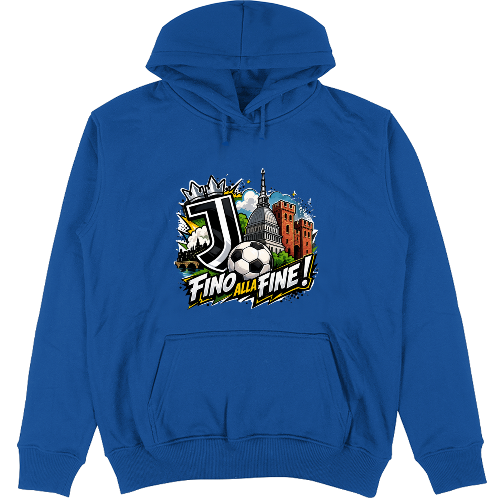 Felpa Unisex con Cappuccio linea Juve fino alla fine