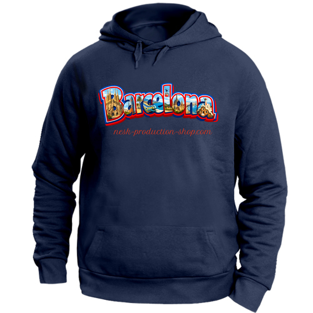 Felpa con Cappuccio Unisex Large linea Barcellona