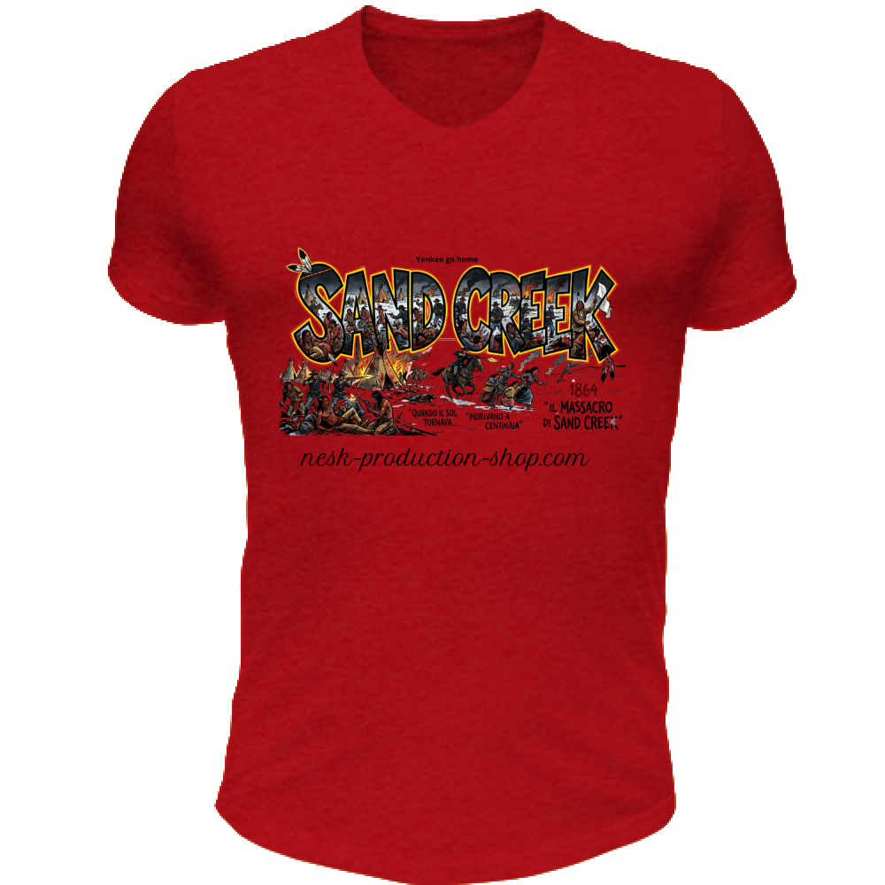 T-Shirt Unisex Scollo V linea sand creek