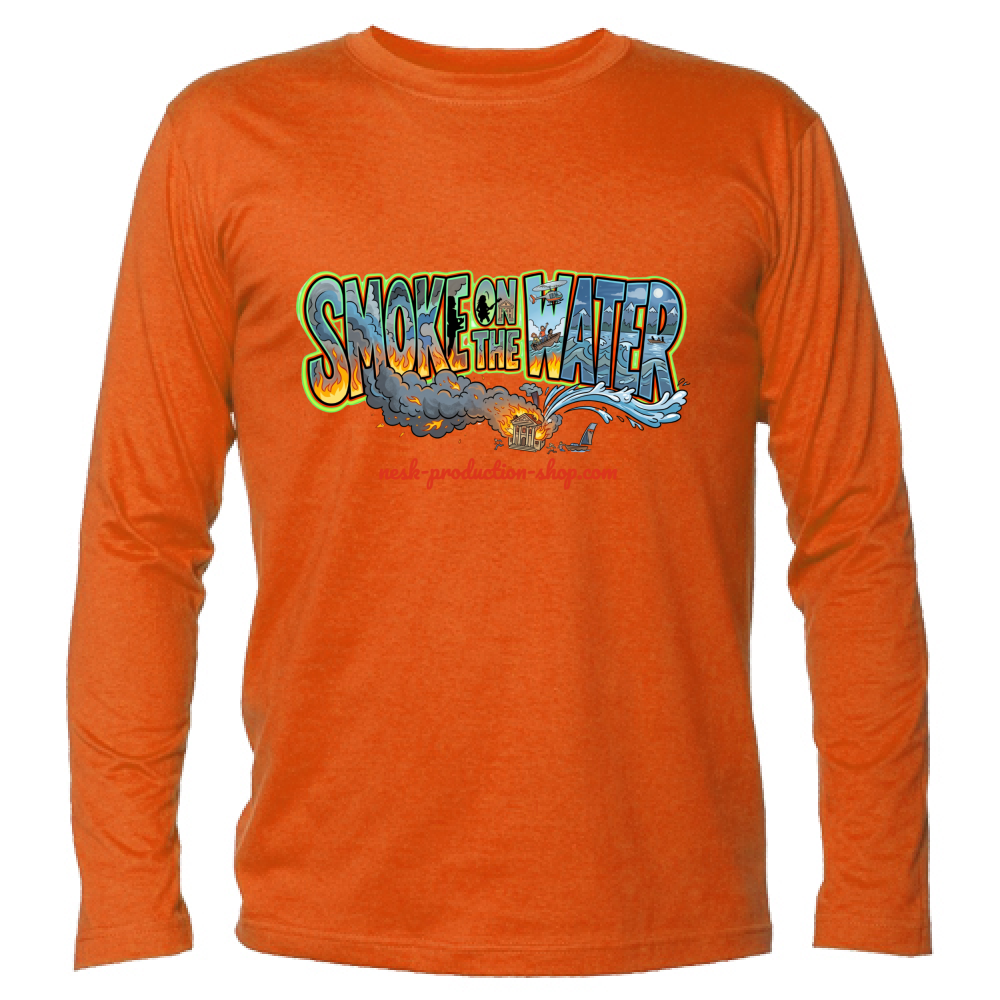 T-Shirt Unisex Manica Lunga linea smoke on the water