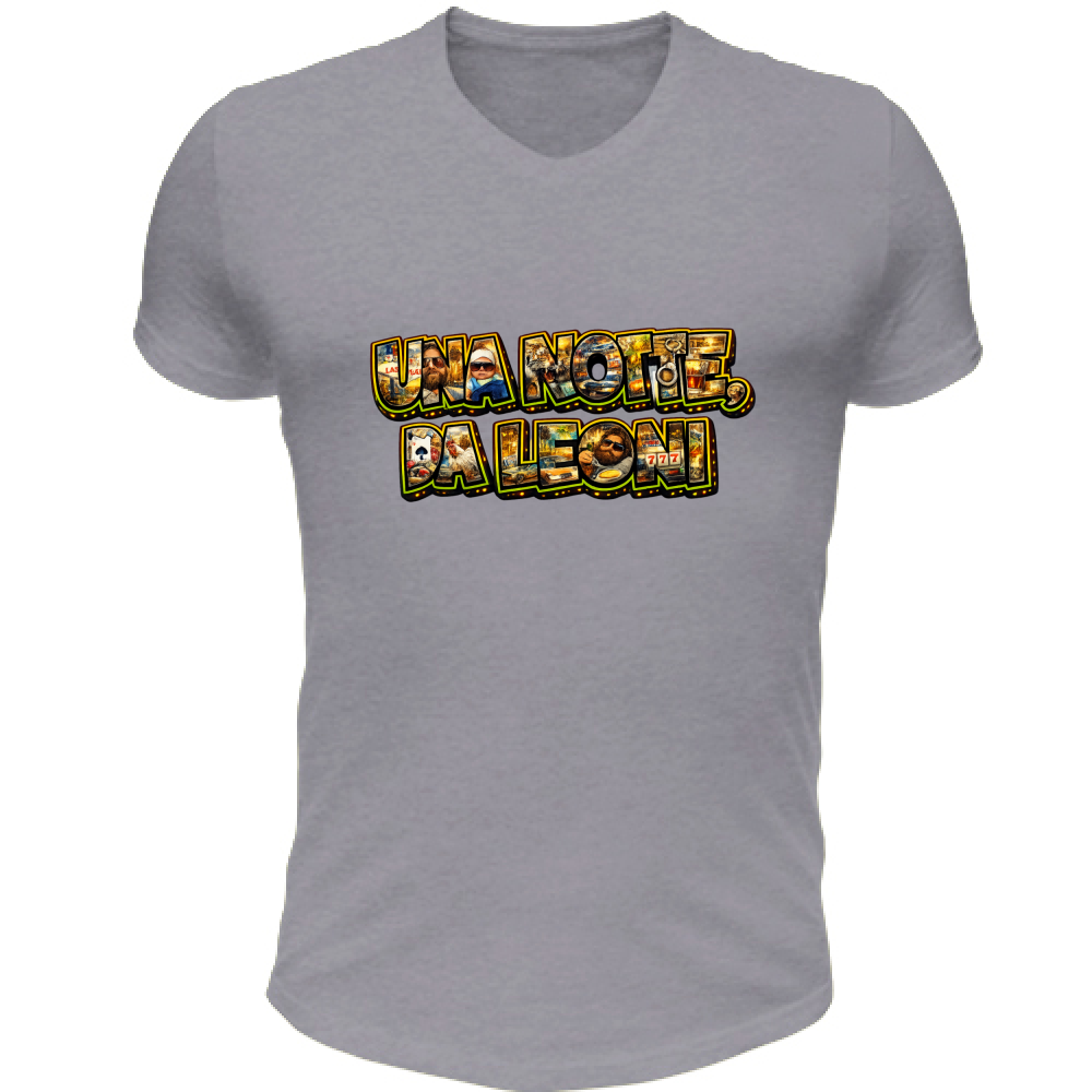 T-Shirt Unisex Scollo V Maglietta una Notte da Leoni