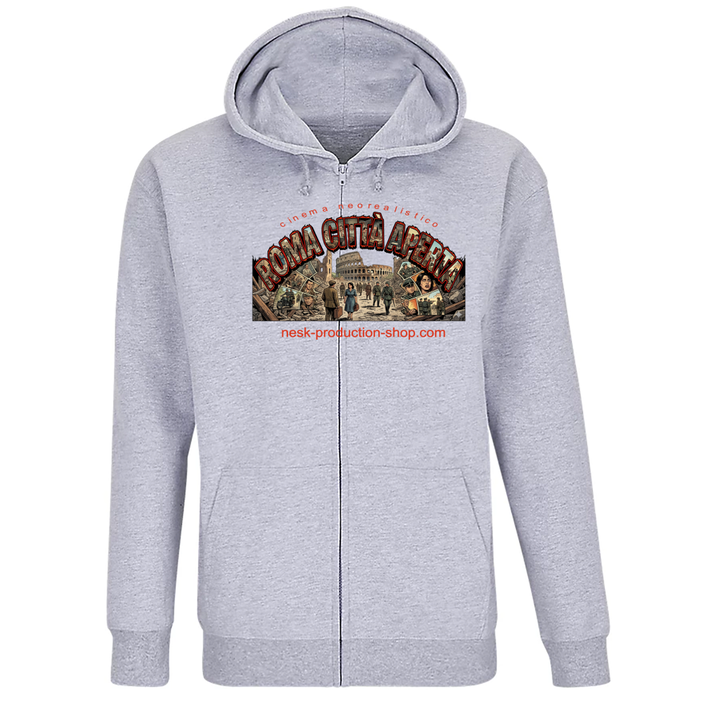 Felpa Premium Cappuccio Zip linea roma città aperta