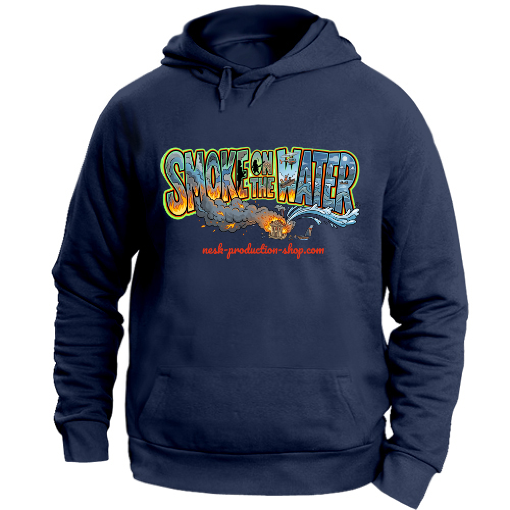 Felpa con Cappuccio Unisex Large linea smoke on the water
