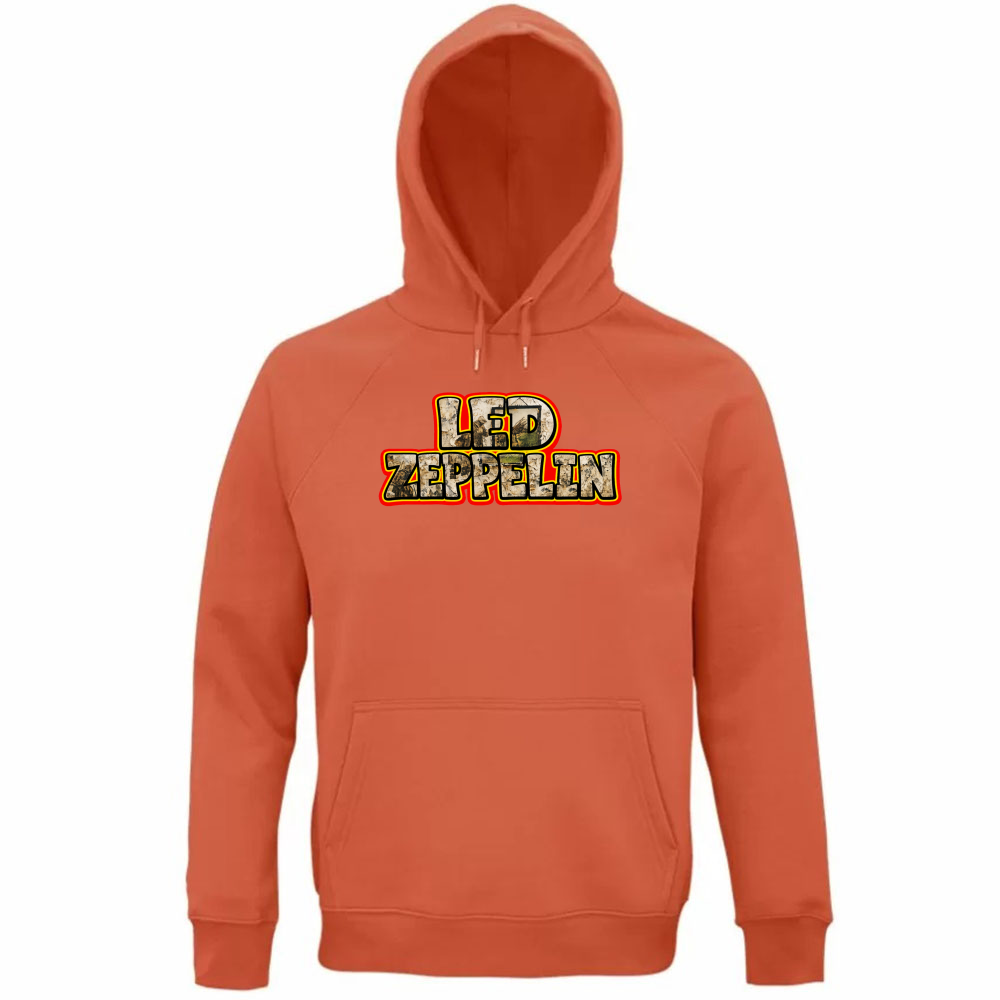 Felpa Organica Unisex Cappuccio linea led zeppelin