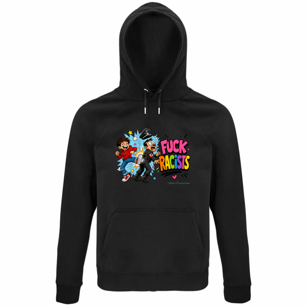 Felpa Organica Unisex Cappuccio linea fuckracists