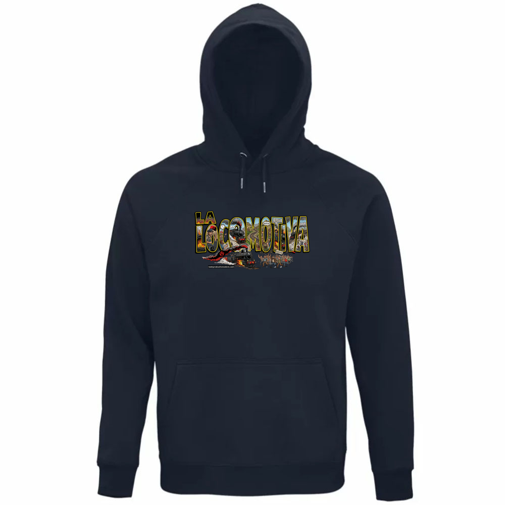 Felpa Organica Unisex Cappuccio linea la locomotiva A