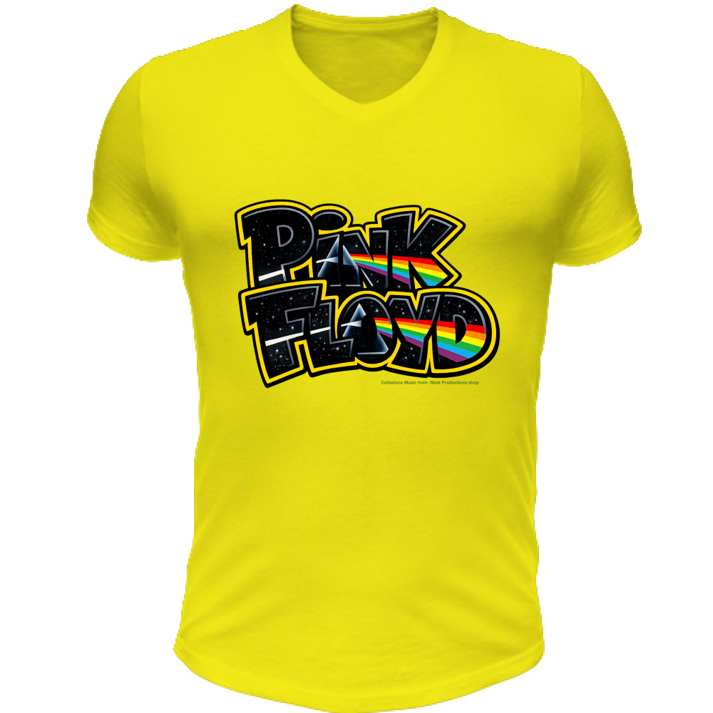 T-Shirt Unisex Scollo V linea Pink Floyd
