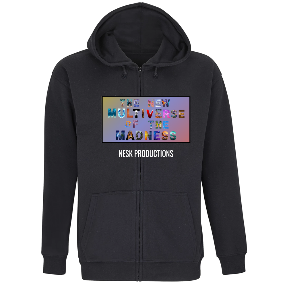 Felpa Premium Cappuccio Zip T-Shirt del Multiverso con Sfondo a Colori