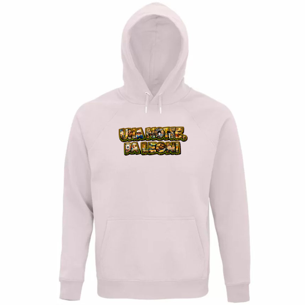 Felpa Organica Unisex Cappuccio Maglietta una Notte da Leoni