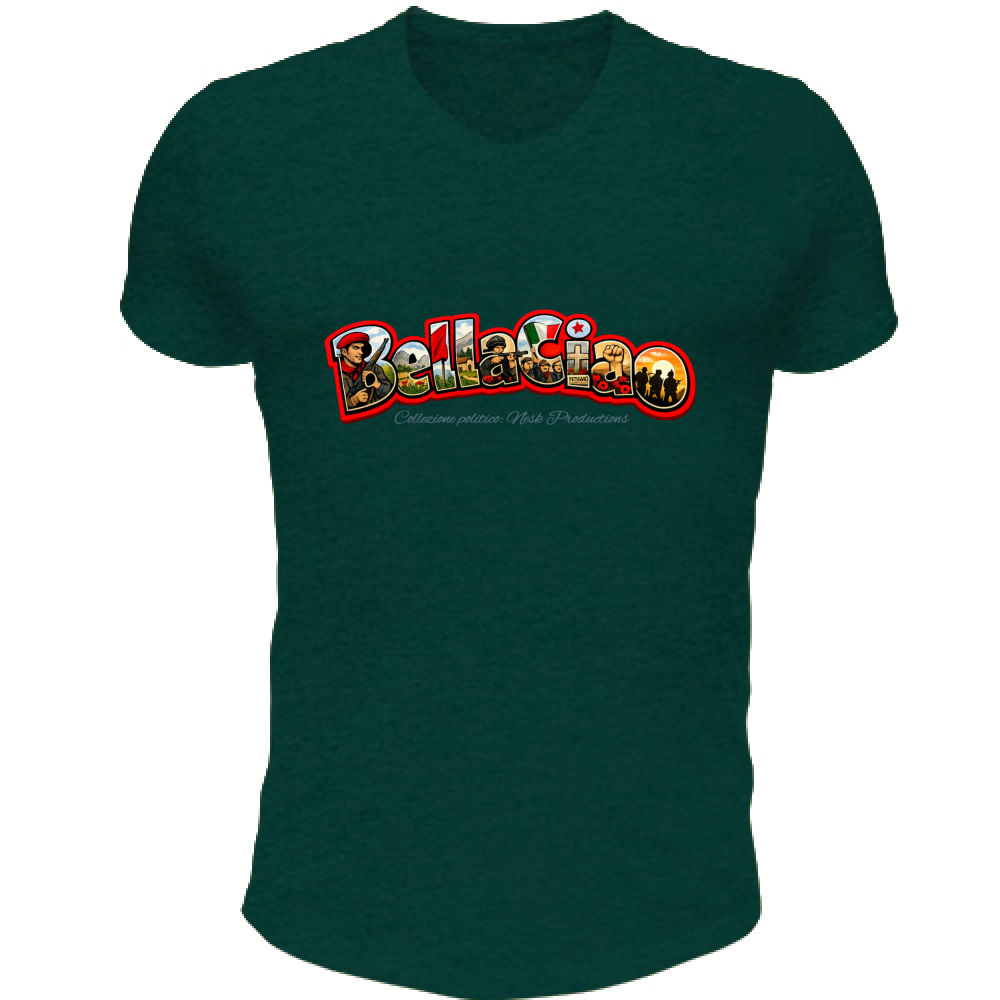 T-Shirt Unisex Scollo V linea bella ciao