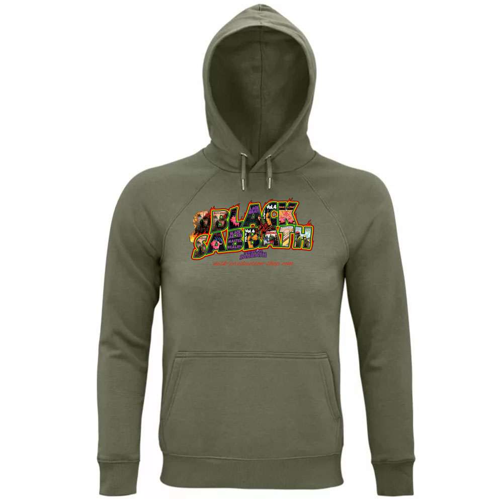Felpa Organica Unisex Cappuccio linea black sabbath