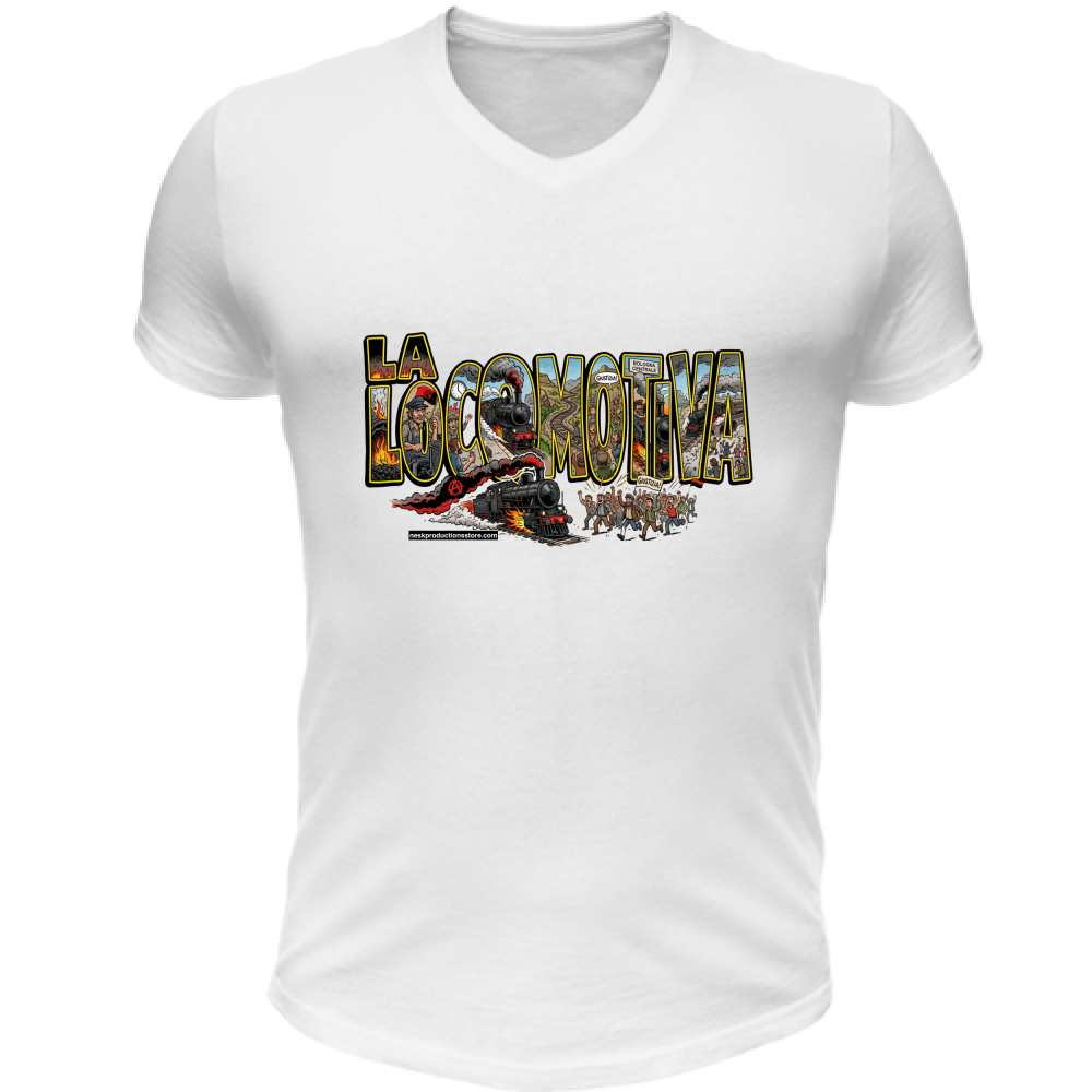 T-Shirt Unisex Scollo V linea la locomotiva A