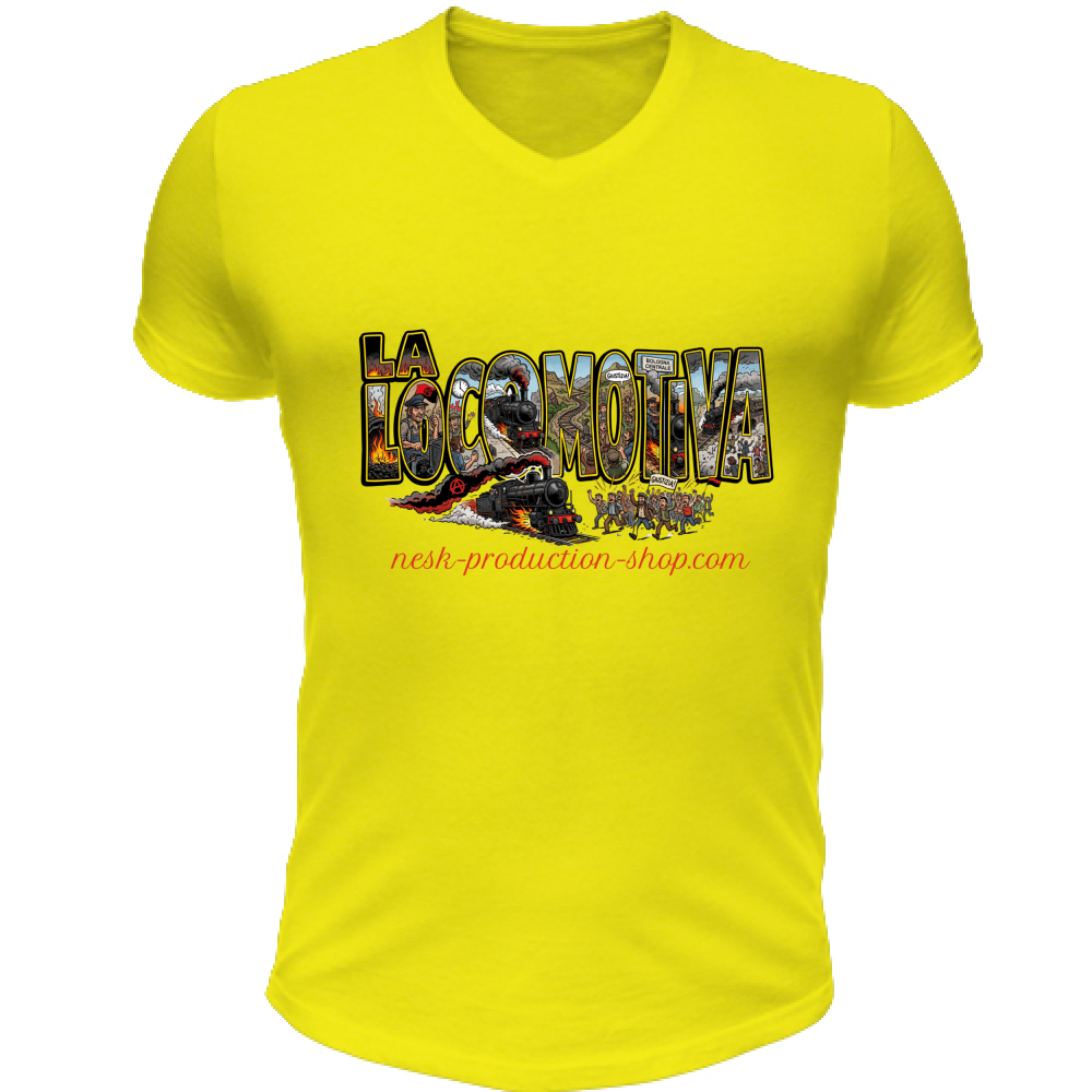 T-Shirt Unisex Scollo V linea la locomotiva