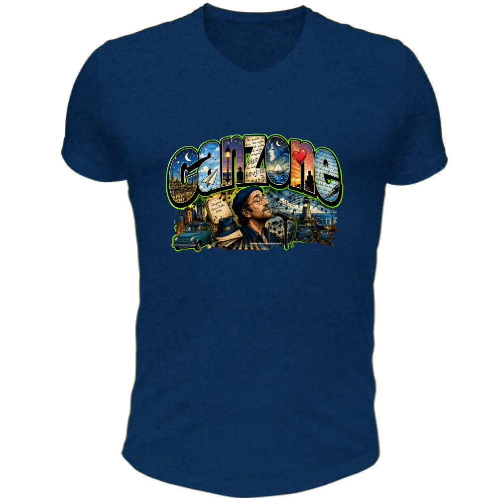 T-Shirt Unisex Scollo V linea Canzone Dalla