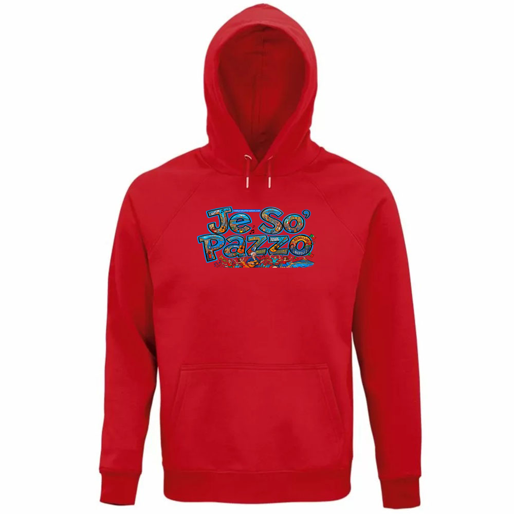 Felpa Organica Unisex Cappuccio linea je so pazzo A