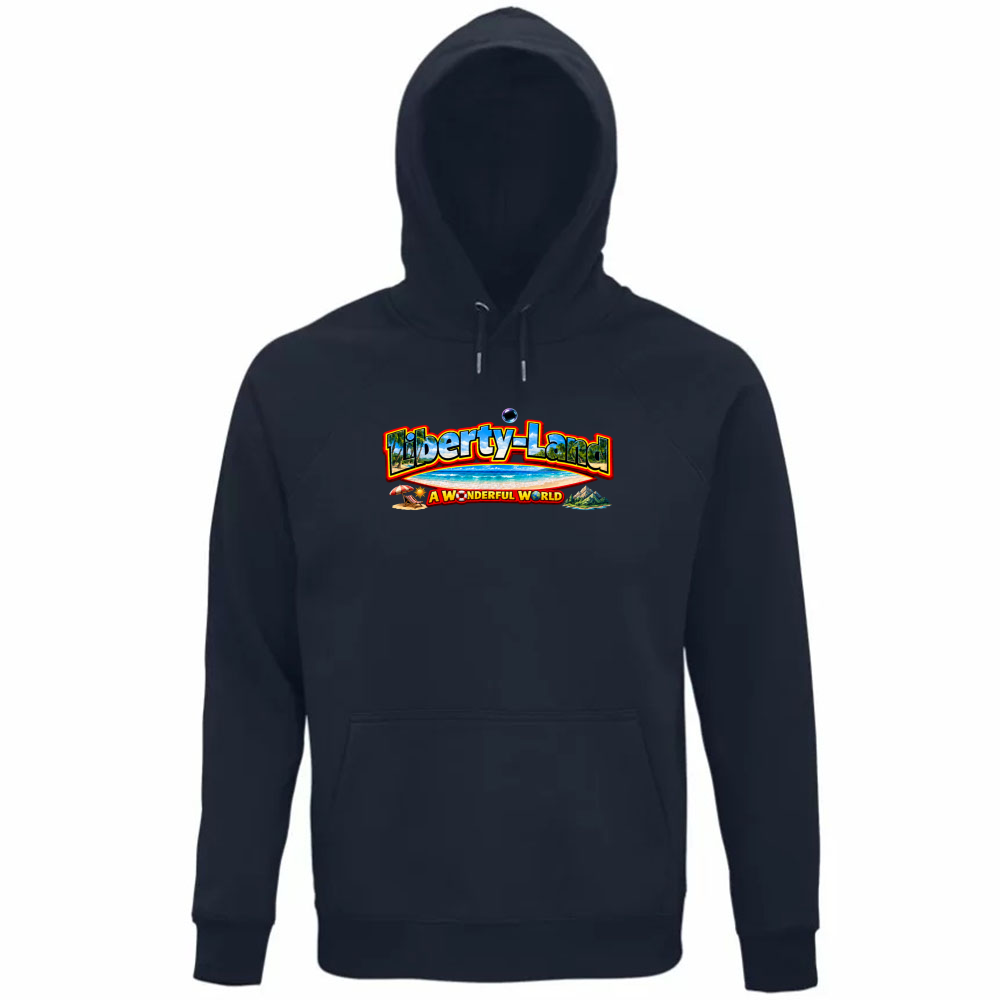Felpa Organica Unisex Cappuccio Maglietta Verso un Mondo Migliore e Oltre