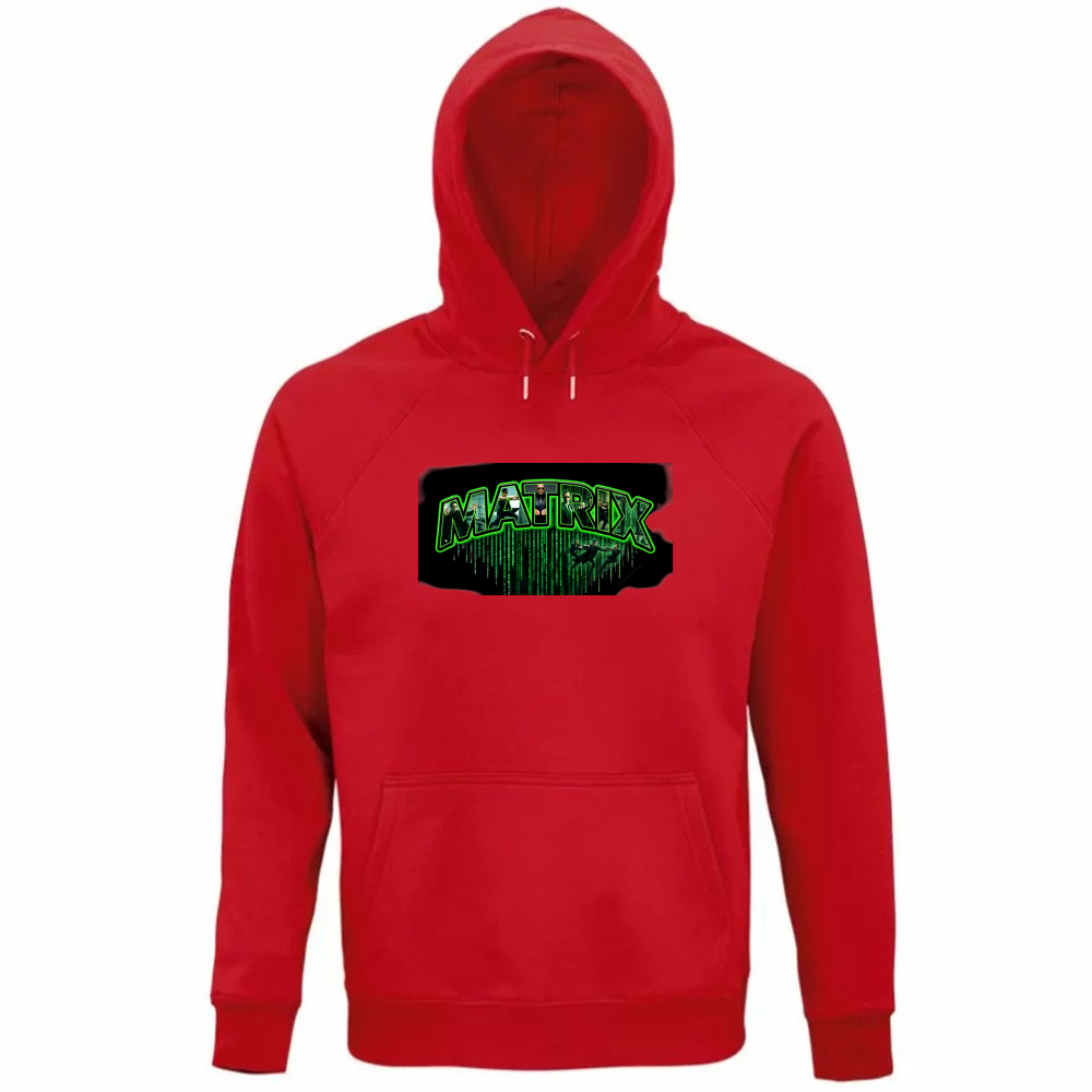 Felpa Organica Unisex Cappuccio linea matrix A