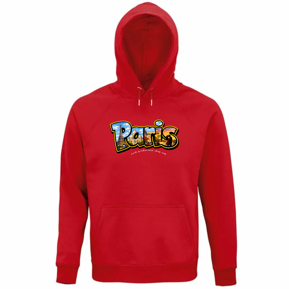 Felpa Organica Unisex Cappuccio linea paris