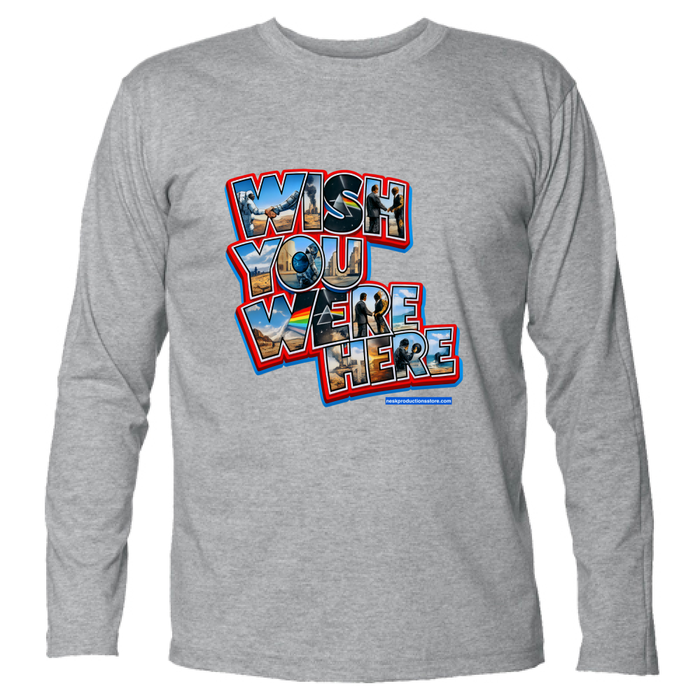 T-Shirt Unisex Manica Lunga linea wish you were here A