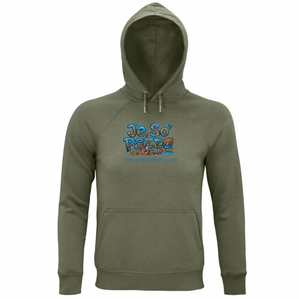 Felpa Organica Unisex Cappuccio linea je so pazzo