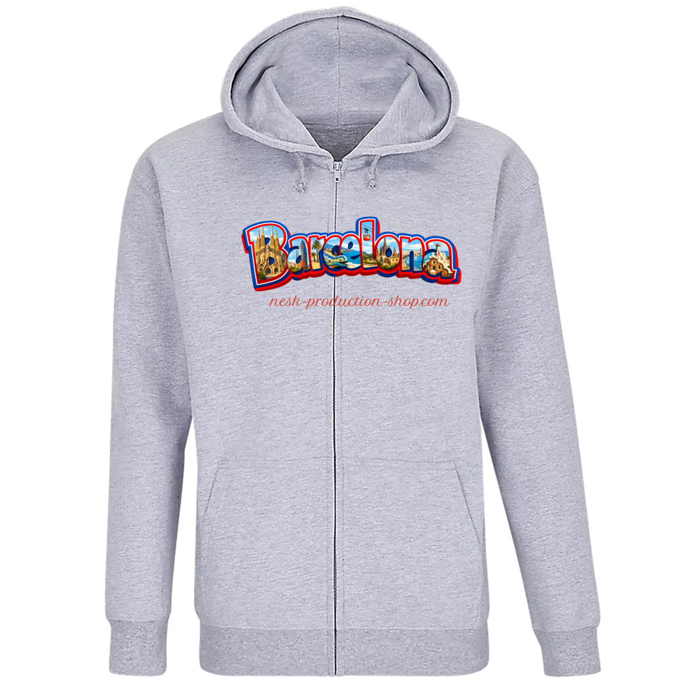 Felpa Premium Cappuccio Zip linea Barcellona