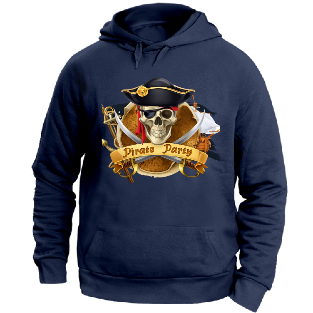 Felpa con Cappuccio Unisex Large linea pirata