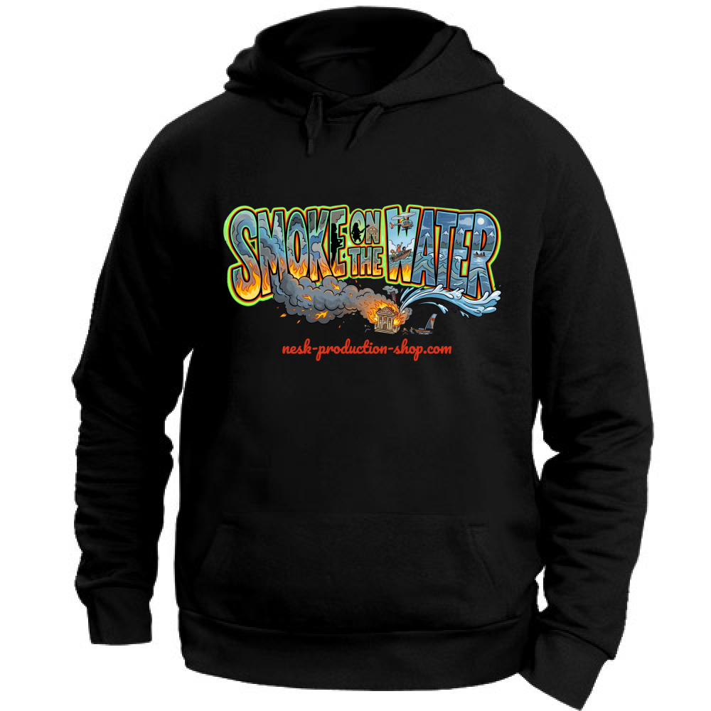 Felpa con Cappuccio Unisex Large linea smoke on the water