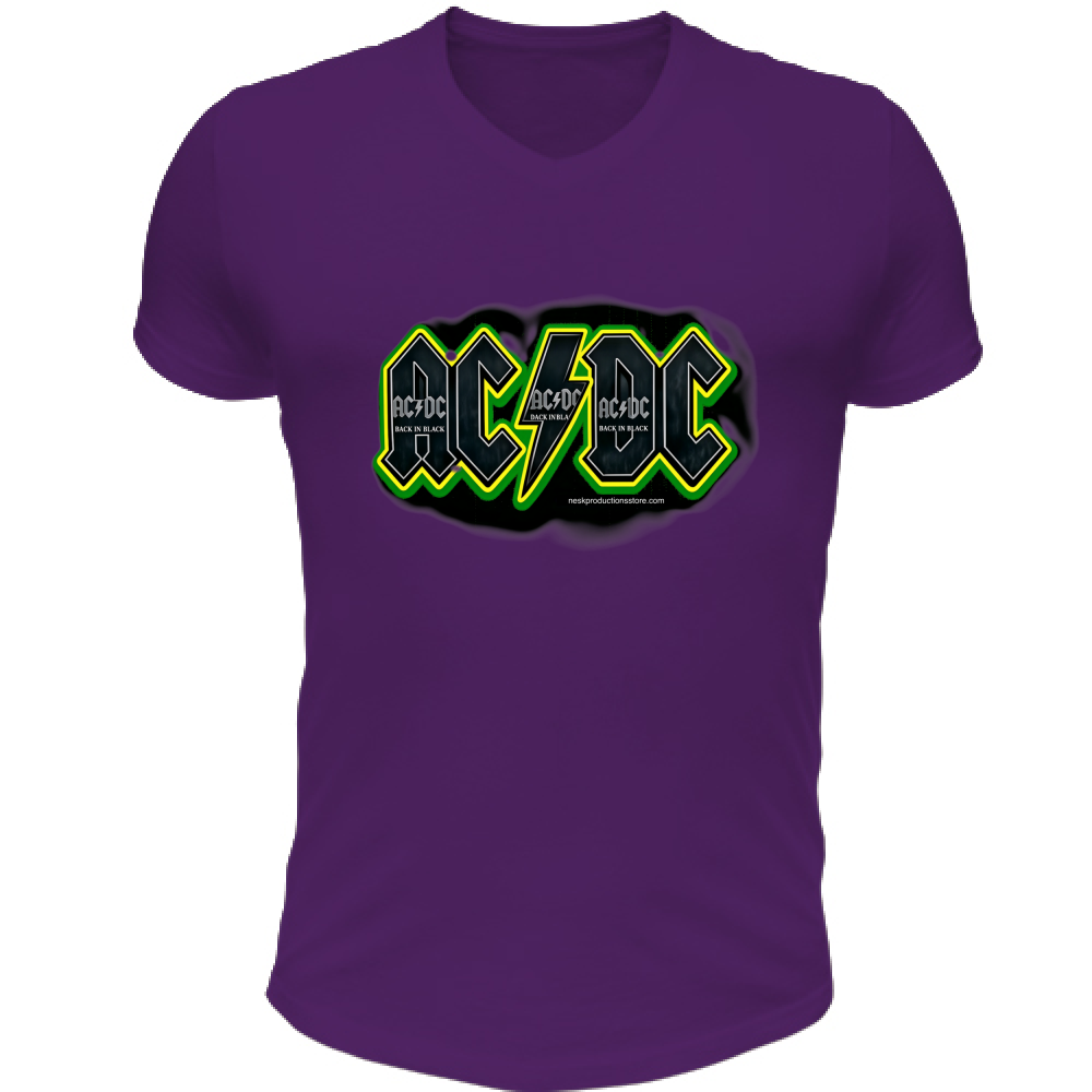 T-Shirt Unisex Scollo V linea AC/DC   A