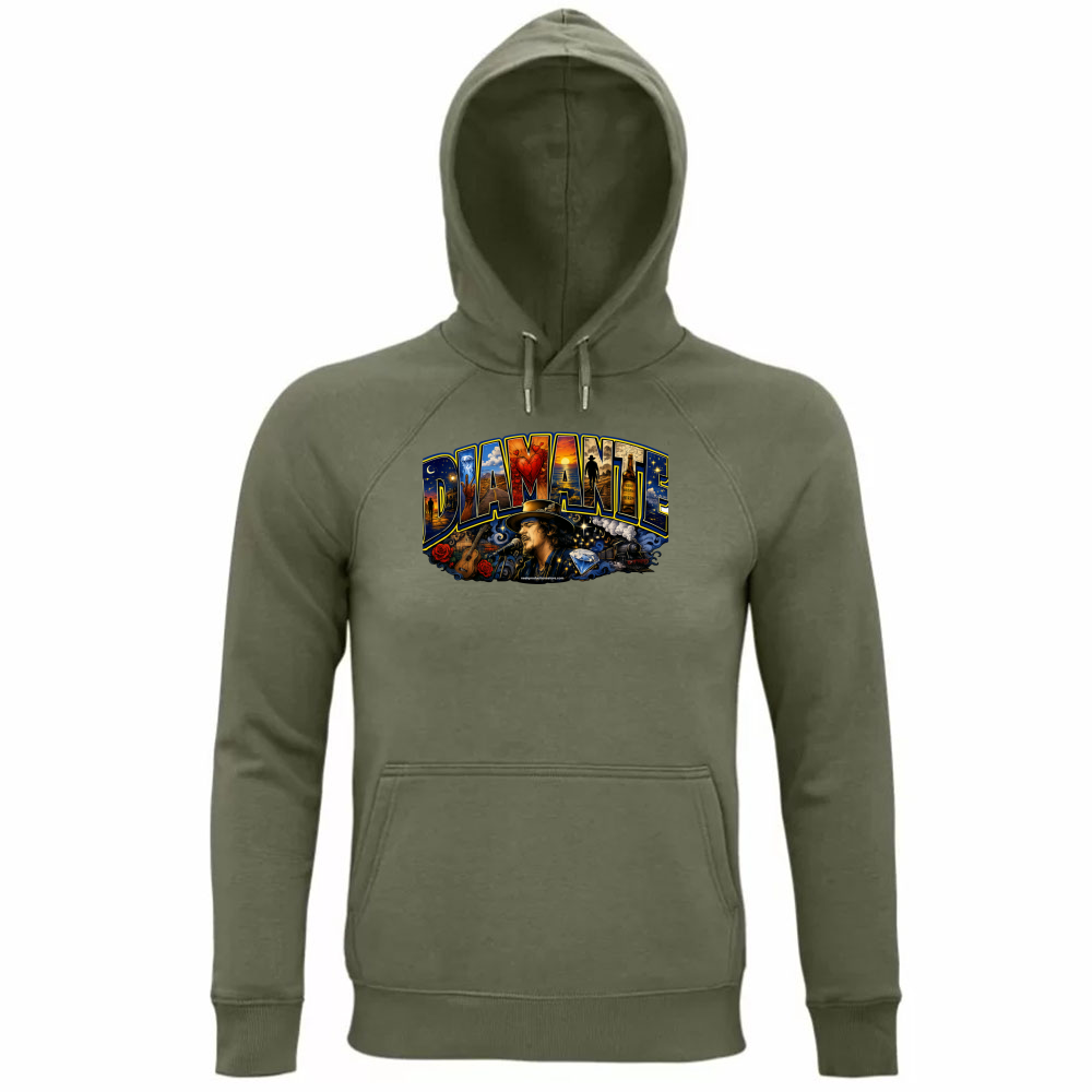 Felpa Organica Unisex Cappuccio linea Diamante Zucchero