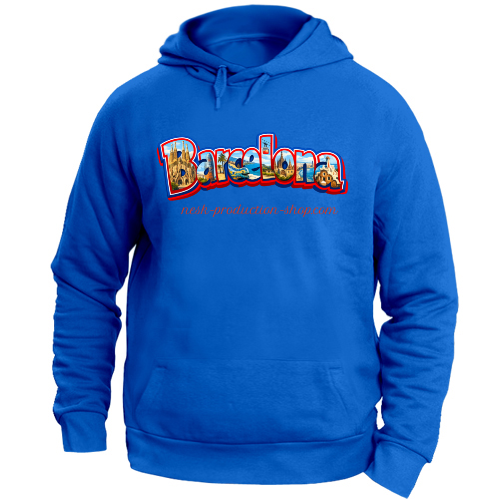 Felpa con Cappuccio Unisex Large linea Barcellona